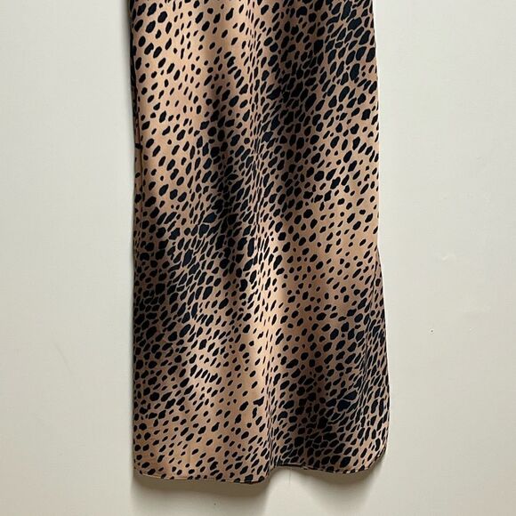 NWT Everee Good American Leopard Satin Slip Dress Vanity Sz 1 Sz 4 US - Picture 6 of 8